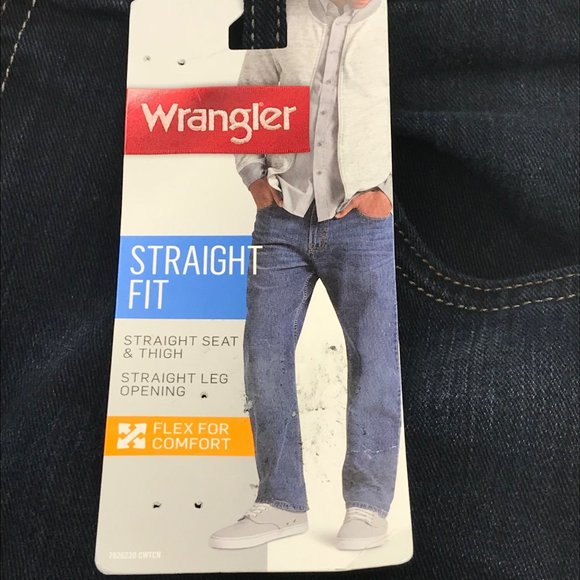 Wrangler Men's 34x34 Straight Fit Blue Jeans New With Tags - Picture 3 of 14